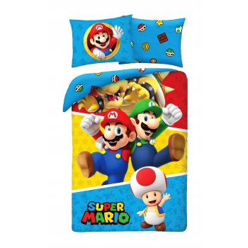 Licencjonowana Pościel Super Mario 140x200 - 100% Bawełna, Intensywne Kolory