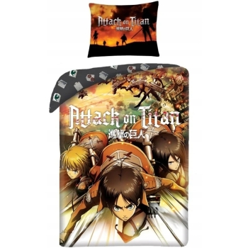 Pościel dziecięca Attack on Titan 140 x 200 cm wielokolorowy Halantex