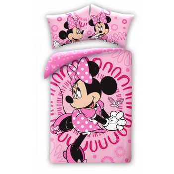 Pościel dziecięca Minnie Mouse 140 x 200 cm Halantex odcienie różu Disney