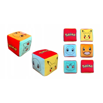 Poduszka dekoracyjna POKEMON kostka 25x25x25 halantex pikachu SQUIRTLE
