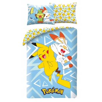 Pościel dziecięca Pokemon 140 x 200 cm Halantex Mikrofibra Pikachu Pikaczu