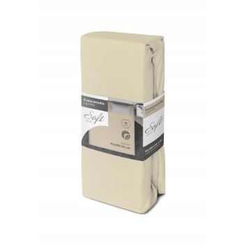 PRZEŚCIERADŁO JERSEY SOFT Z GUMKĄ 90X200 +25 KREMOWE