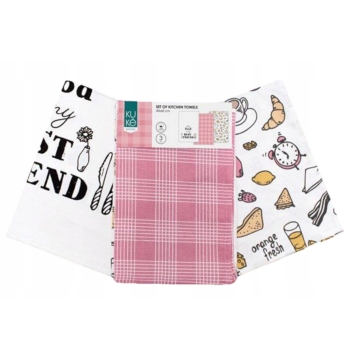 Ścierki Kuchenne KUKE 40x60 Komplet 3 szt Bawełna