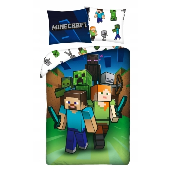 Pościel dziecięca Minecraft 160 x 200 cm Halantex 100% bawełna