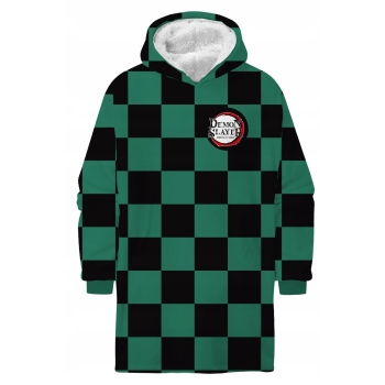Kocobluza Demon Slayer Halantex koc z rękawami ponczo blanked hoodie manga