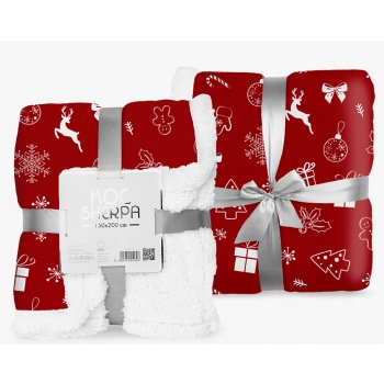 KOC SHERPA NARZUTA NA ŁÓŻKO 150X200 CM GRUBY CIEPŁY PLED IDEALNY NA PREZENT