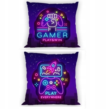 POSZEWKA NA PODUSZKĘ JASIEK 40x40 CRAZY GAMER