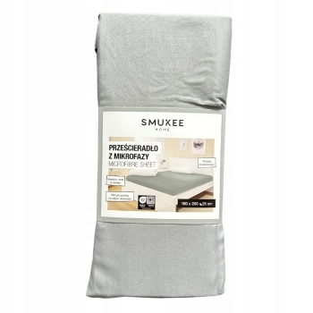PRZEŚCIERADŁO Z GUMKĄ 160X200 SZARE GŁADKIE z Mikrofibry