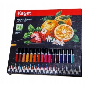 Kayet Kredki drewniane okrągłe ołówkowe 36 kolorów