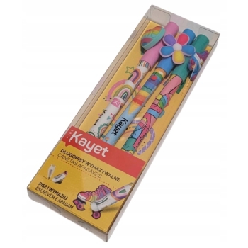 Kayet Długopisy wymazywalne tusz niebieski rolki serce Długopis 3szt.