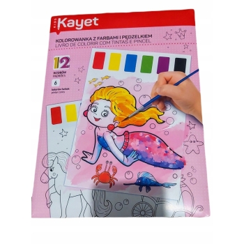 Kayet kolorowanka farbami i pędzlem 12 wzorów