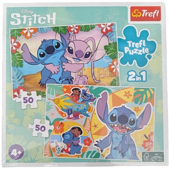 Puzzle Trefl Lilo & Stitch 2w1 dwie układanki po 50 puzzli Disney Stitch