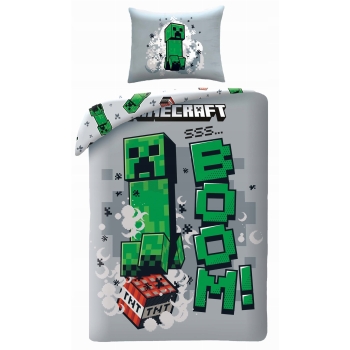 Pościel dziecięca Minecraft 140 x 200 cm Halantex mikrofibra creeper TNT