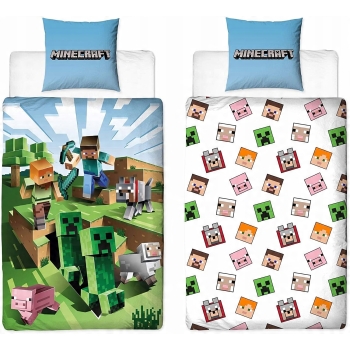 Pościel dziecięca Minecraft 160 x 200 cm Halantex 100% bawełna