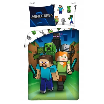 Pościel dziecięca Minecraft 140 x 200 cm Halantex 100% bawełna Steve Alex