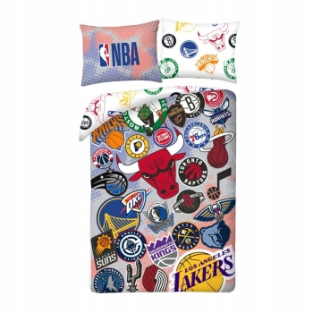 Pościel dziecięca NBA 140 x 200 Halantex mikrofibra Basketball NBA Team