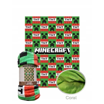 Kocyk dziecięcy Minecraft 130 x 170 cm Halantex creeper TNT gra koc