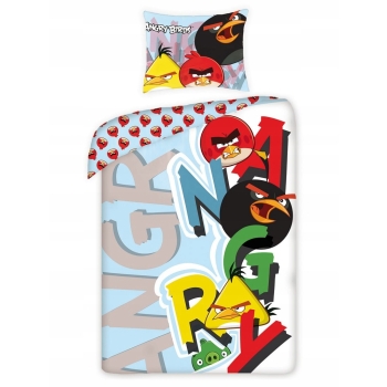 Pościel dziecięca ANGRY BIRDS 160x200 cm 100% bawełna RED