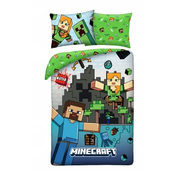 Pościel dziecięca Minecraft 140 x 200 cm Halantex 100% bawełna Steve Alex