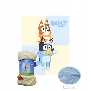 Kocyk dziecięcy Bluey 120 x 150 cm Halantex koc pieski Bingo i Bluey