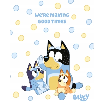 Kocyk dziecięcy Bluey 120 x 150 cm Halantex koc pieski Tata Bingo Bluey