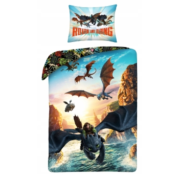 Pościel dziecięca Jak Wytresować Smoka 140 x 200 cm Halantex mikrofibra