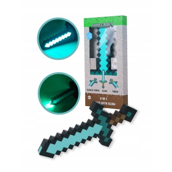 Latarka / lampka nocna Minecraft Diamentowy Miecz 3D 40 cm Halantex