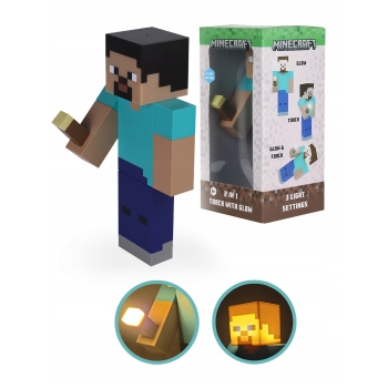 Latarka / Lampka nocna Minecraft STEVE 3D 27cm Halantex