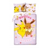 Pościel dziecięca Pokemon 140 x 200 cm Halantex Mikrofibra Pikachu Eevee