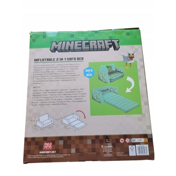 Dmuchane łóżko i sofa Minecraft dla dzieci 2 w 1 rozkładana sofa Halantex