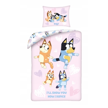 Pościel dziecięca Bluey 140 x 200 cm Halantex 100% bawełna Bingo pieski