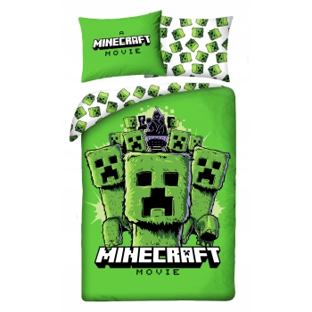 Pościel dziecięca Minecraft Movie 140x200 cm Halantex 100% bawełna Creeper