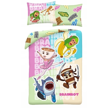 Pościel dziecięca Brainrot 140 x 200 Halantex Mikrofibra Italian Brainrot