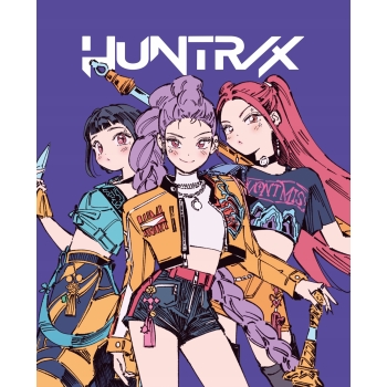 Kocyk dziecięcy K-POP Demon Hunters 130 x 160cm Halantex Huntrix Rumi Mira