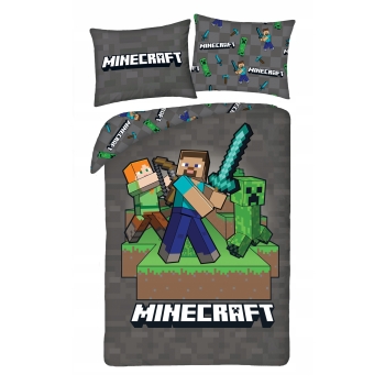 Pościel dziecięca Minecraft 140 x 200 cm Halantex Steve Creeper Mikrofibra