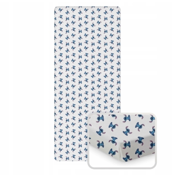 Prześcieradło bawełniane jersey z gumką DISNEY STITCH 90x200x25 cm