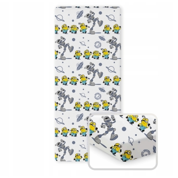Prześcieradło z gumką 100% bawełna MINIONKI 90x200